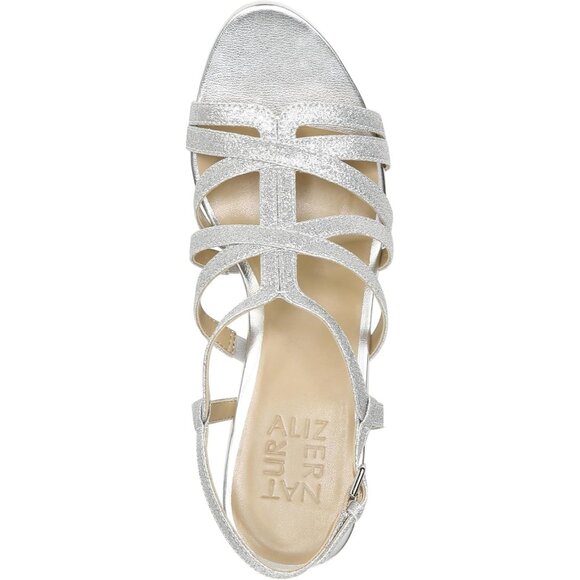 Naturalizer Women Silver Synthetic Open Rounded Toe Slingback Baylor Sandal - Picture 5 of 9